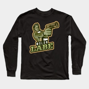 Man's Pointing A Gun | Molon Labe Long Sleeve T-Shirt